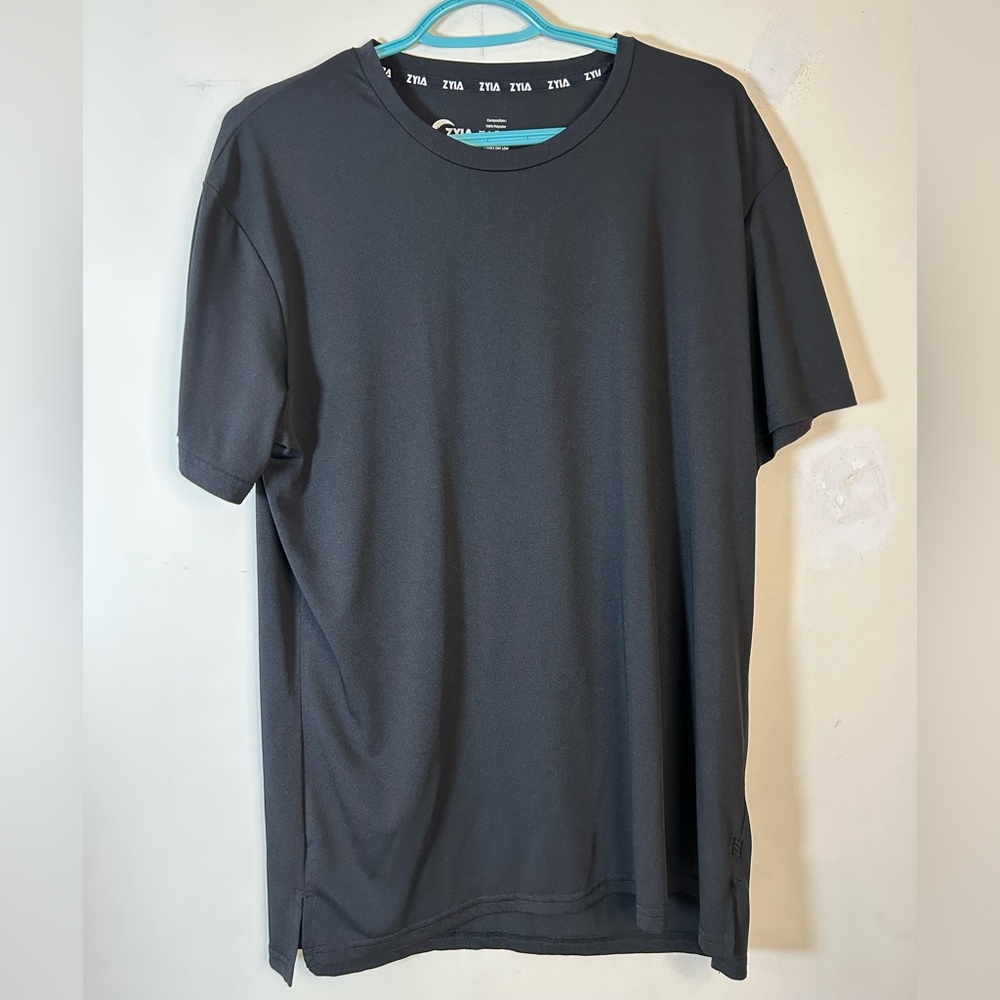 ZYIA Active Basic Black Athletic Short Sleeve Tee Men’s Size Large